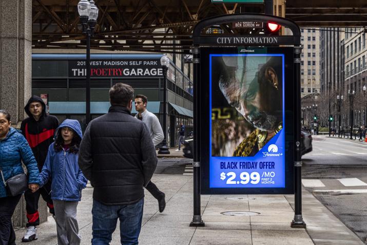 Paramount+ Chicago Information Panel JCDecaux OOH Advertising
