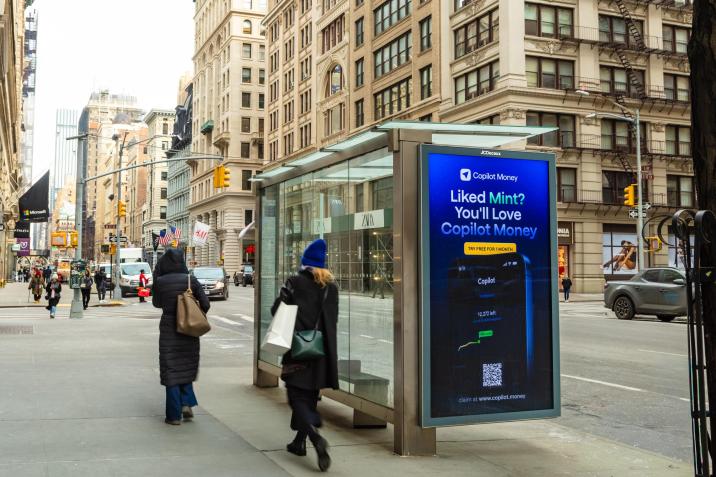 Copilot NYC Digital Bus Shelter JCDecaux OOH Advertising
