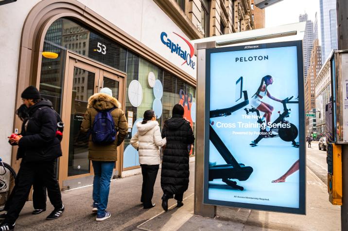 Peloton Digital Shelter NYC JCDecaux OOH Advertising