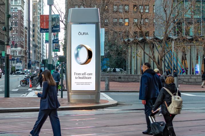Oura Ring San Francisco Digital Kiosk JCDecaux OOH Advertising
