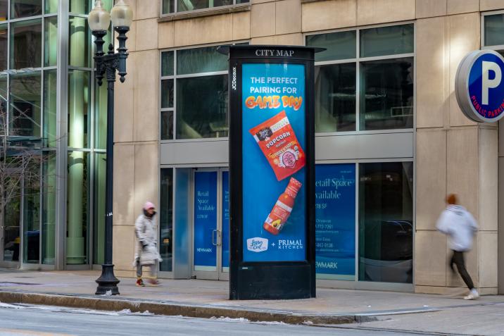 Lesser Evil Boston Super Bowl Digital JCDecaux OOH Advertising