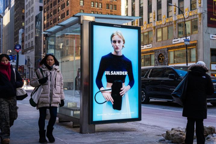 Jil Sander New York JCDecaux Digital Bus Shelter OOH Advertising Fashion Week  