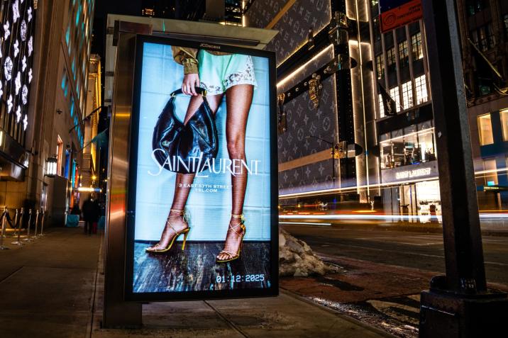 Yves Saint Laurent Gucci New York JCDecaux Digital Bus Shelter OOH Advertising Fashion Week  