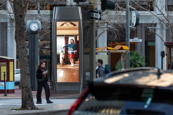 ChatGPT JCDecaux San Francisco Digital Kiosk Advertising