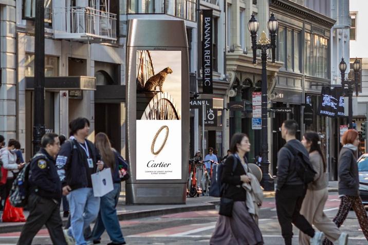 Cartier JCDecaux OOH Advertising Digital San Francisco Digital Kiosk