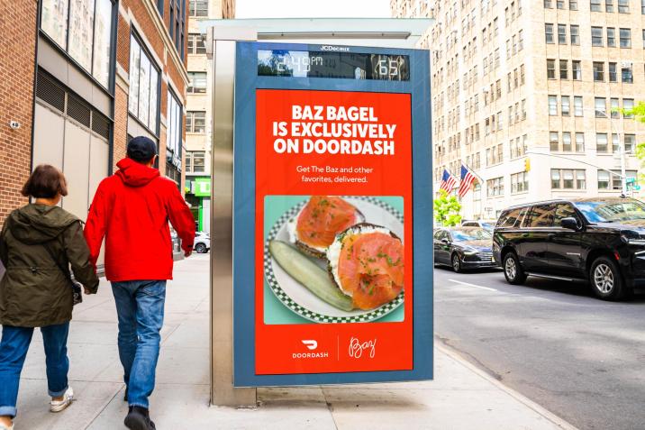 Door Dash Street Furniture Boston Advertisement JCDecaux