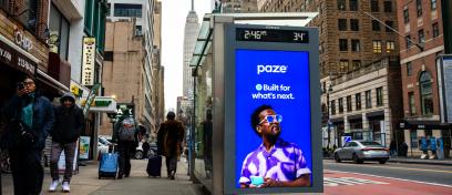 Early Warning Services NYC Digital Bus Shelter JCDecaux OOH Advertising