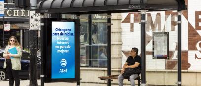 AT&T Chicago Digital Bus Shelter JCDecaux OOH Advertising