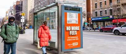 Grubhub JCDecaux OOH Digital Advertising NYC Bus Shelter