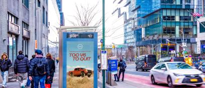 Nissan Frontier JCDecaux OOH Advertising Digital NYC Bus Shelter