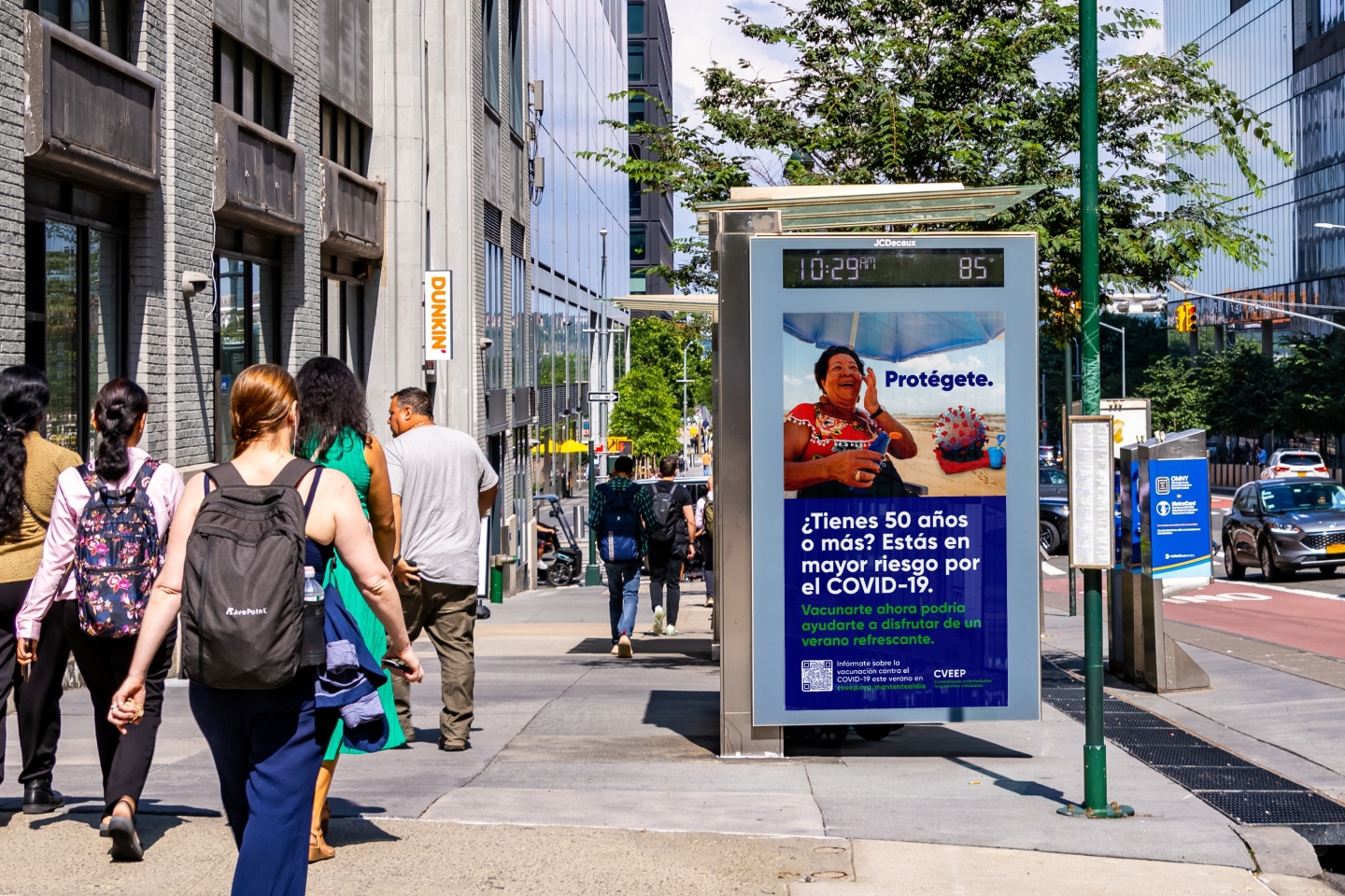 Champions for Vaccine Education, Equality, and Progress, New York Static Bus Shelter