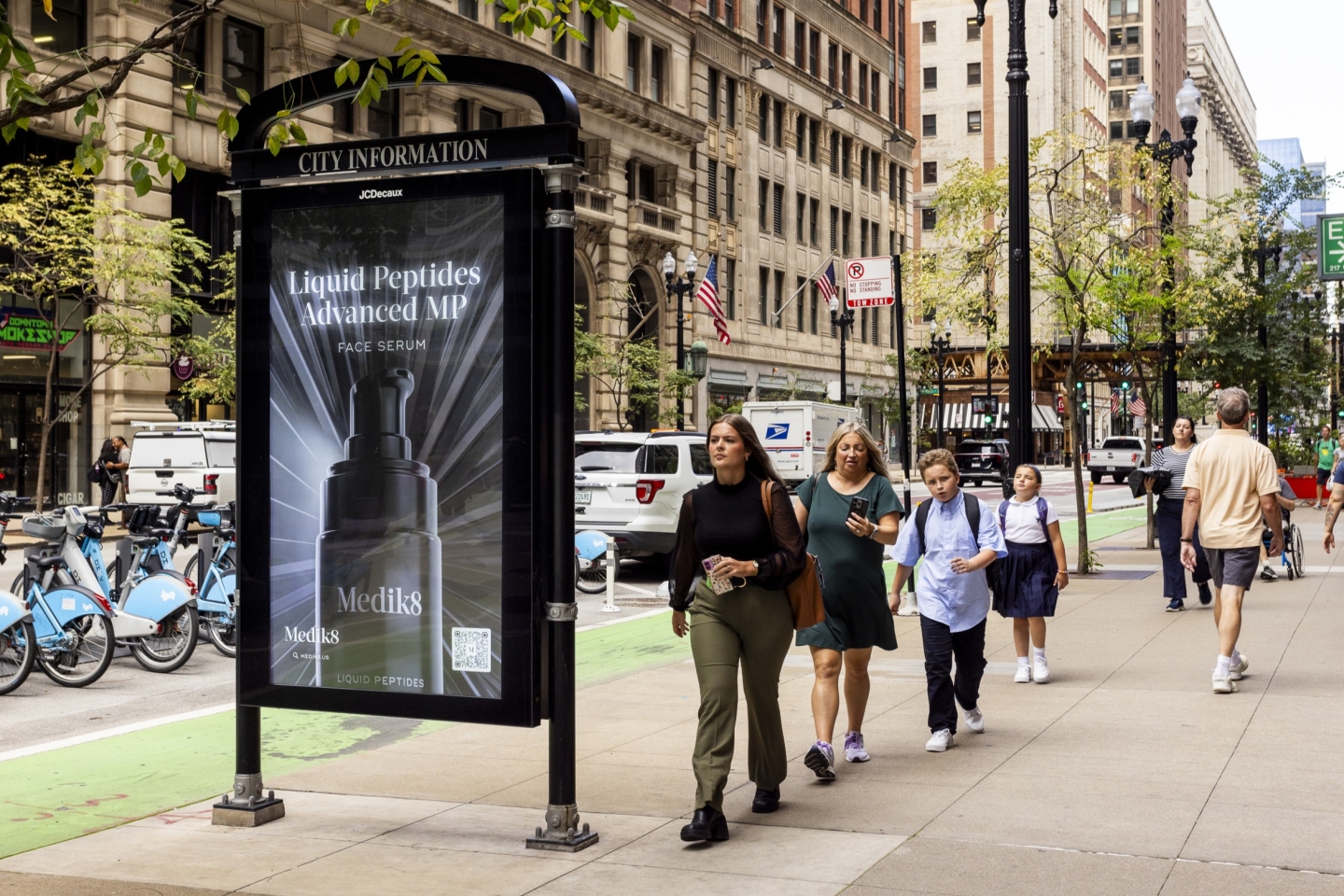 Medik8 Street Furniture Bus Shelter Advertisement NYC JCDecaux