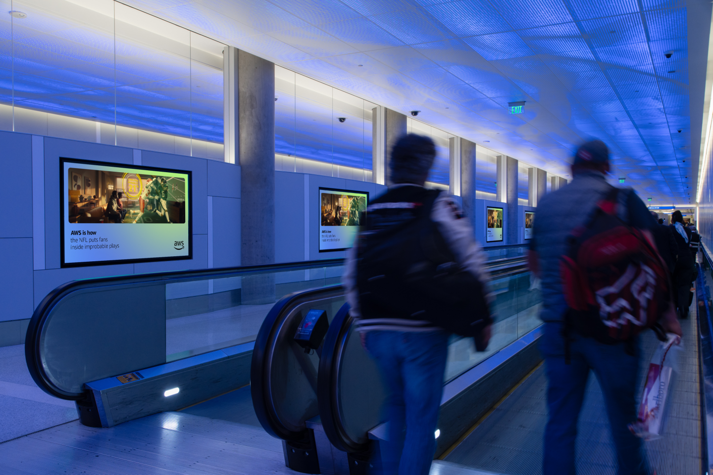AWS x NFL advertises at LAX