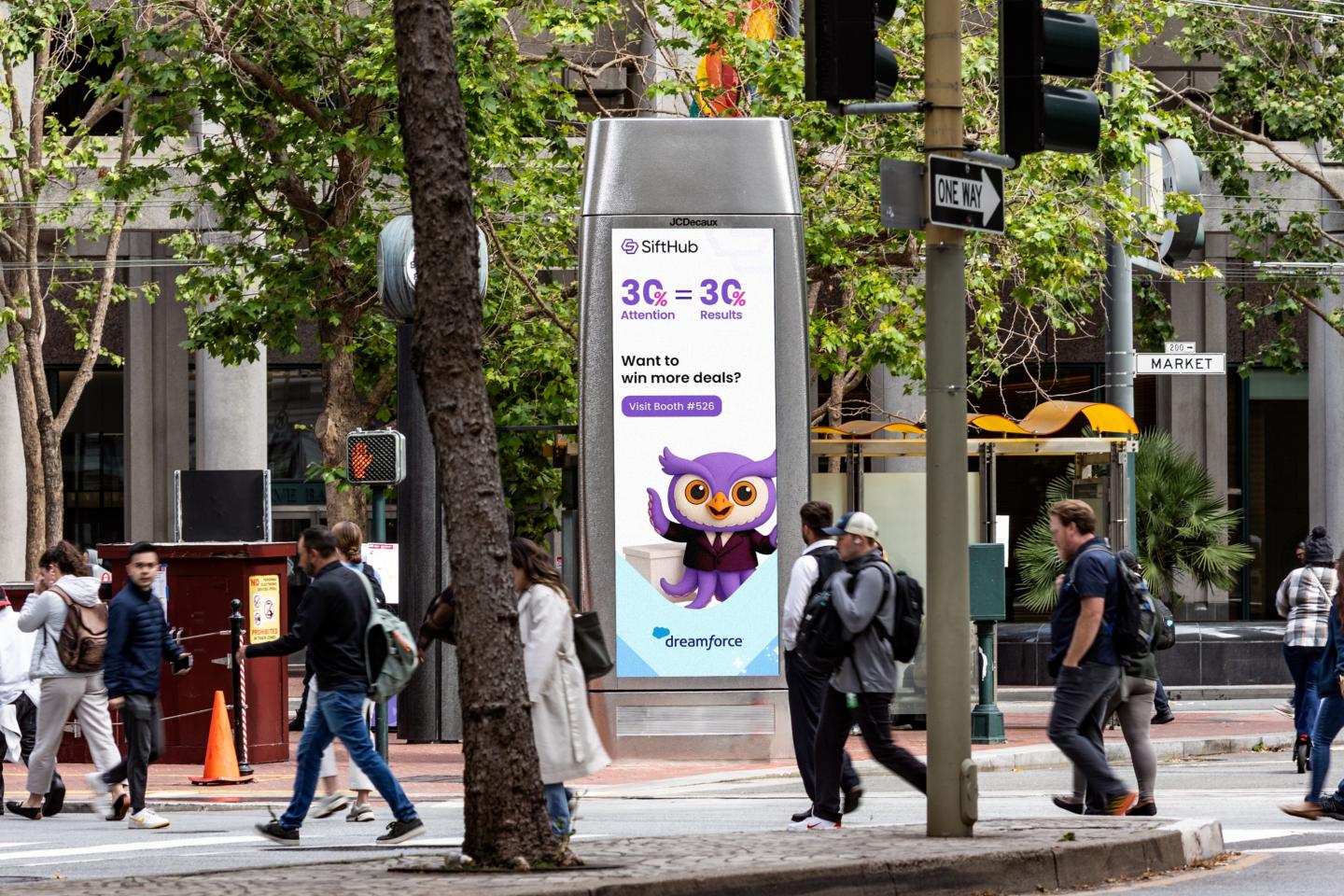 Dreamforce SiftHub JCDecaux San Francisco Digital Kiosk Advertising