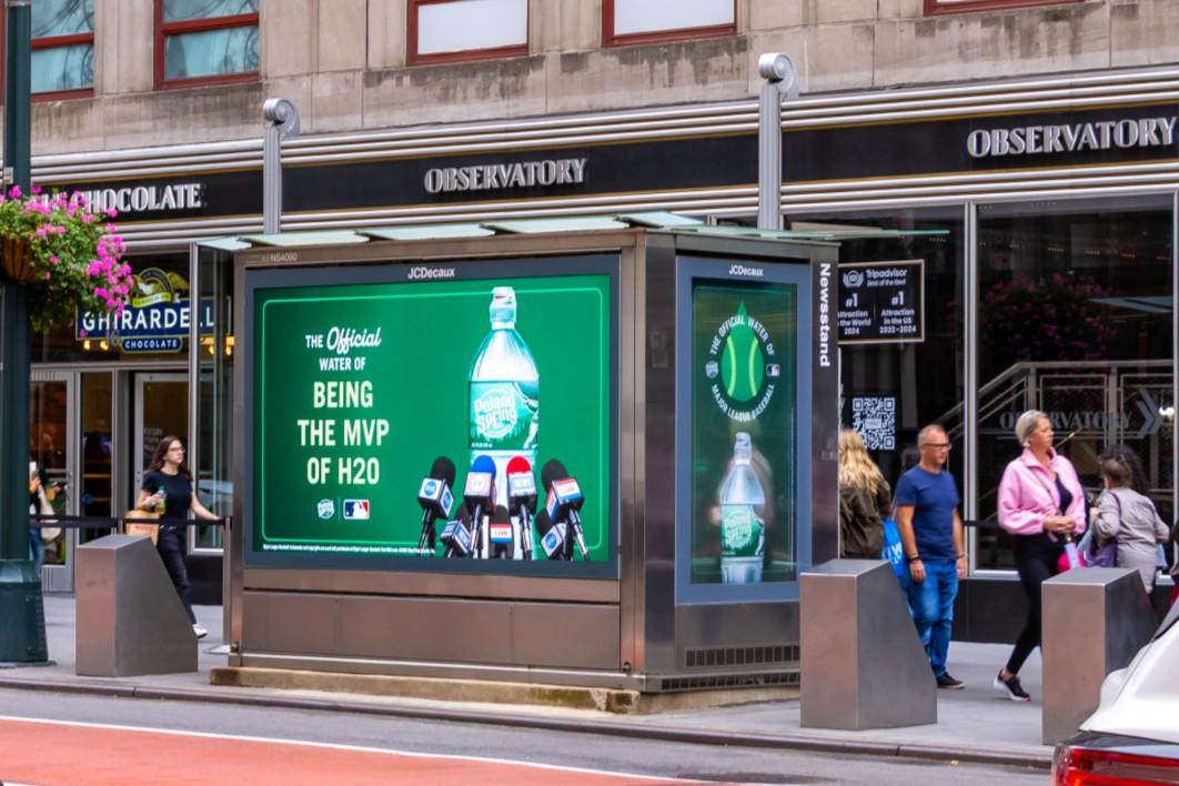 Poland Spring Newsstand OOH JCDecaux New York City Advertising
