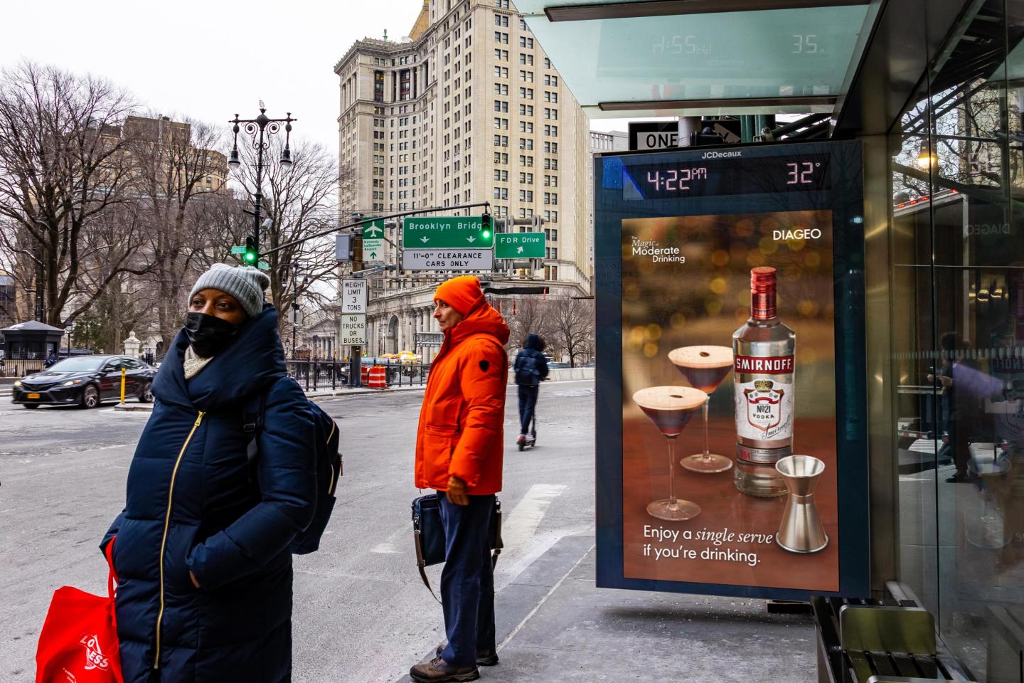 Diageo Digital NYC Bus Shelter JCDecaux OOH Advertising