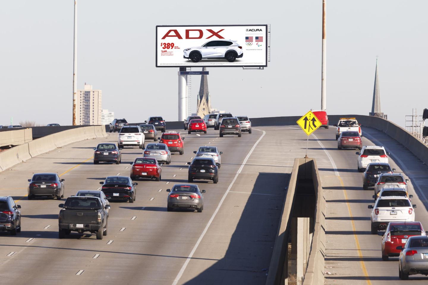 Honda Acura Chicago Digital Billboard OOH Winter Olympics JCDecaux