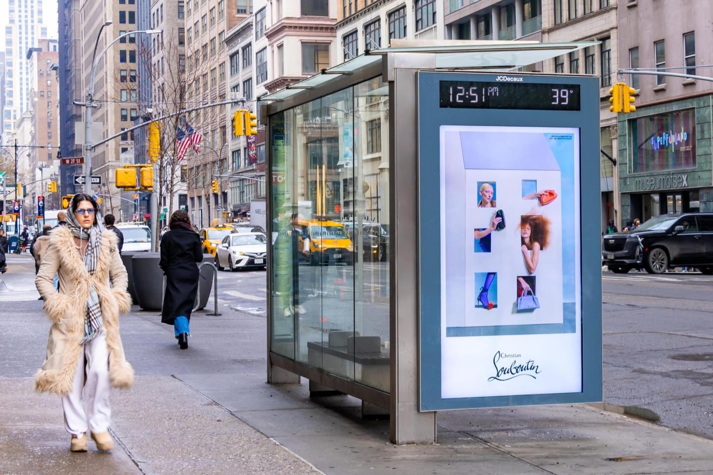 Christian Louboutin New York JCDecaux Digital Bus Shelter OOH Advertising Fashion Week  