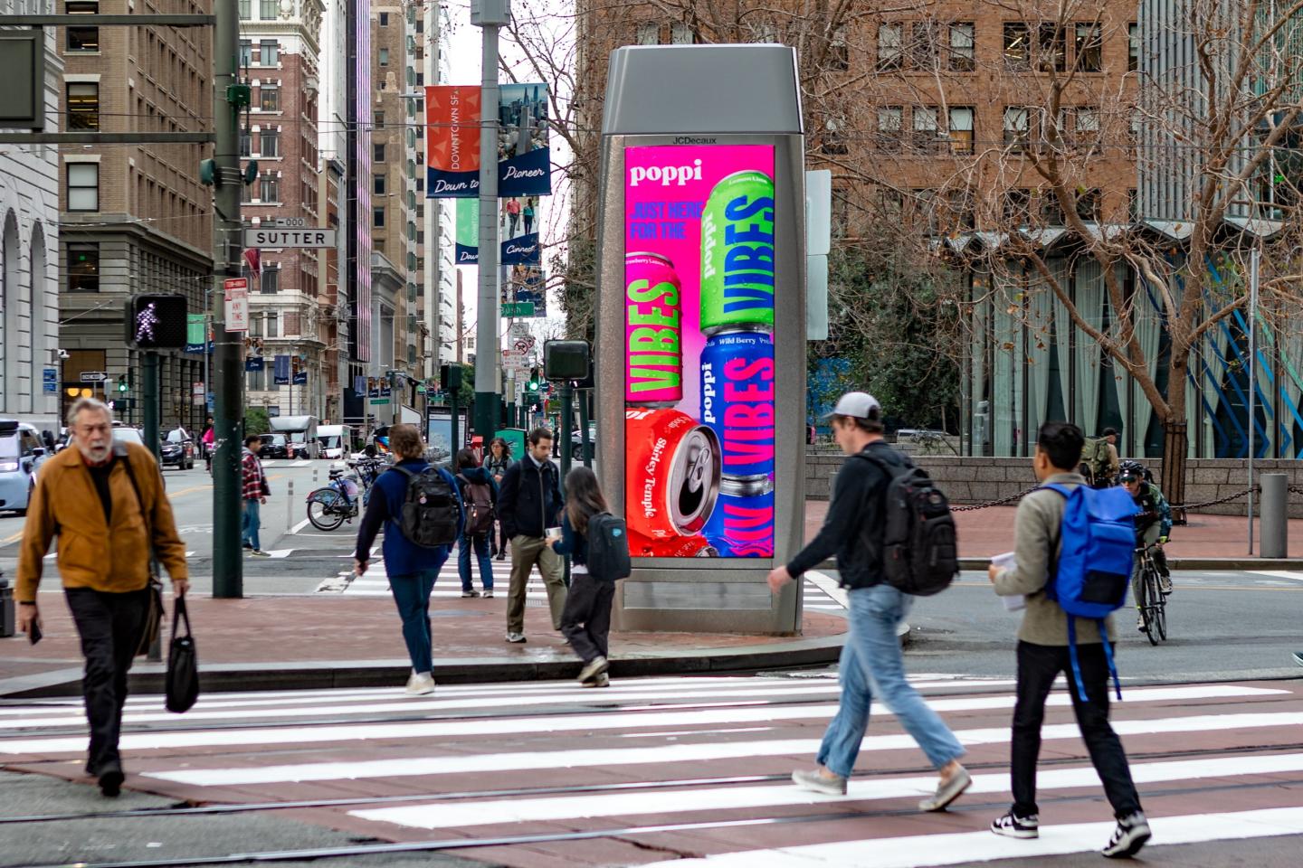 Poppi Super Bowl JCDecaux Digital OOH Advertising San Francisco