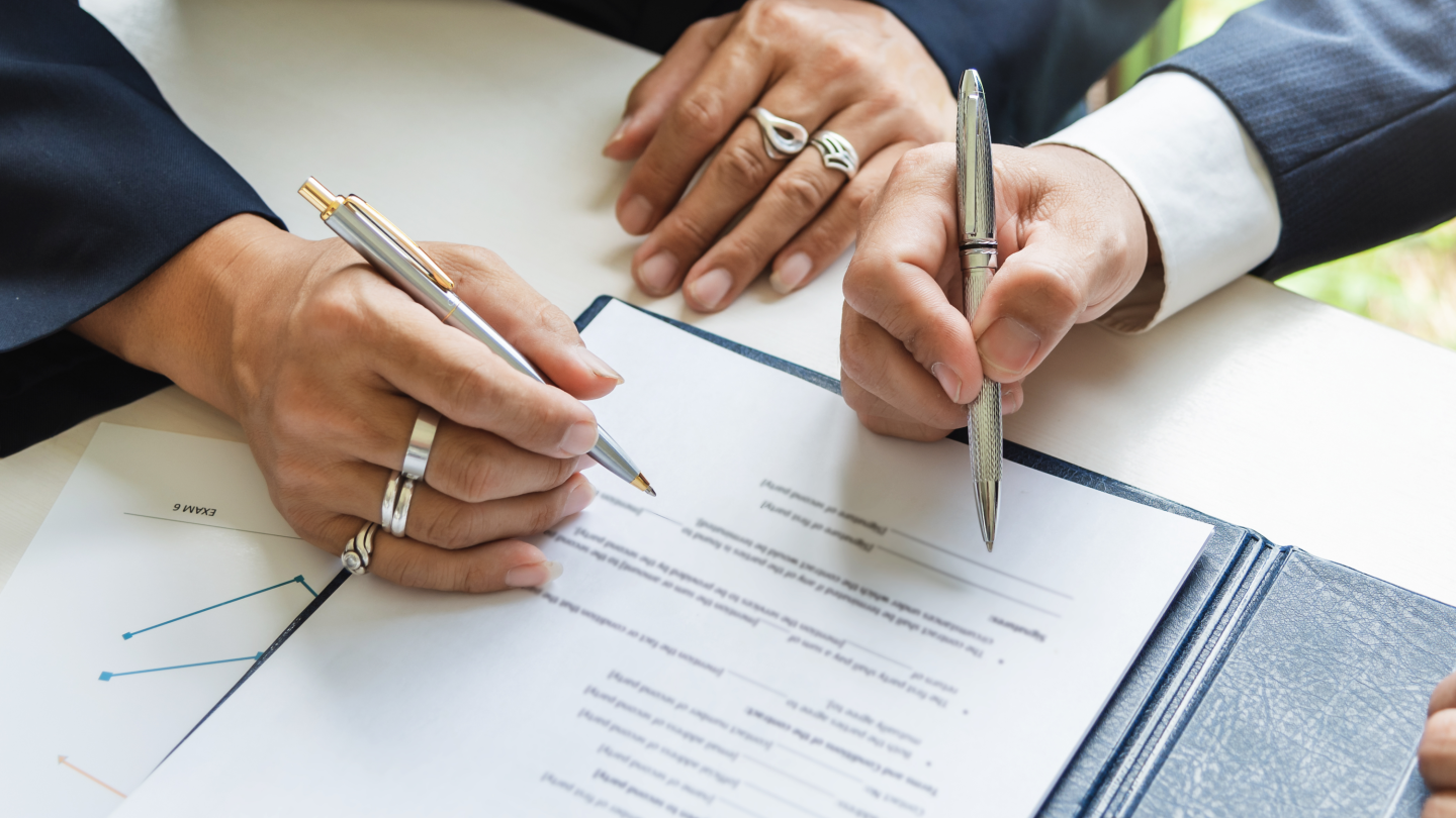 Legal signing contracts stock photo