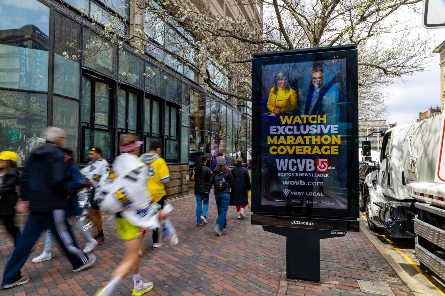 WCVB JCDecaux Boston Marathon OOH Advertising