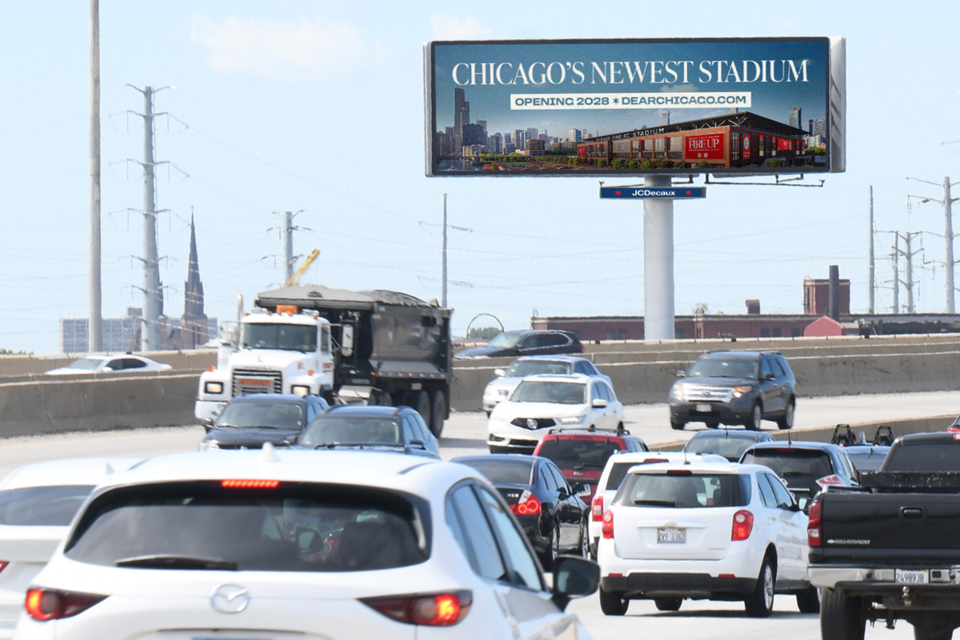 Chicago Fire Stadium Digital Billboard JCDecaux OOH Advertising