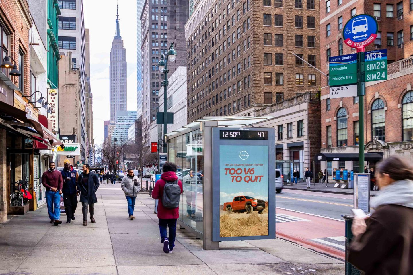 Nissan Frontier JCDecaux OOH Advertising Digital NYC Bus Shelter