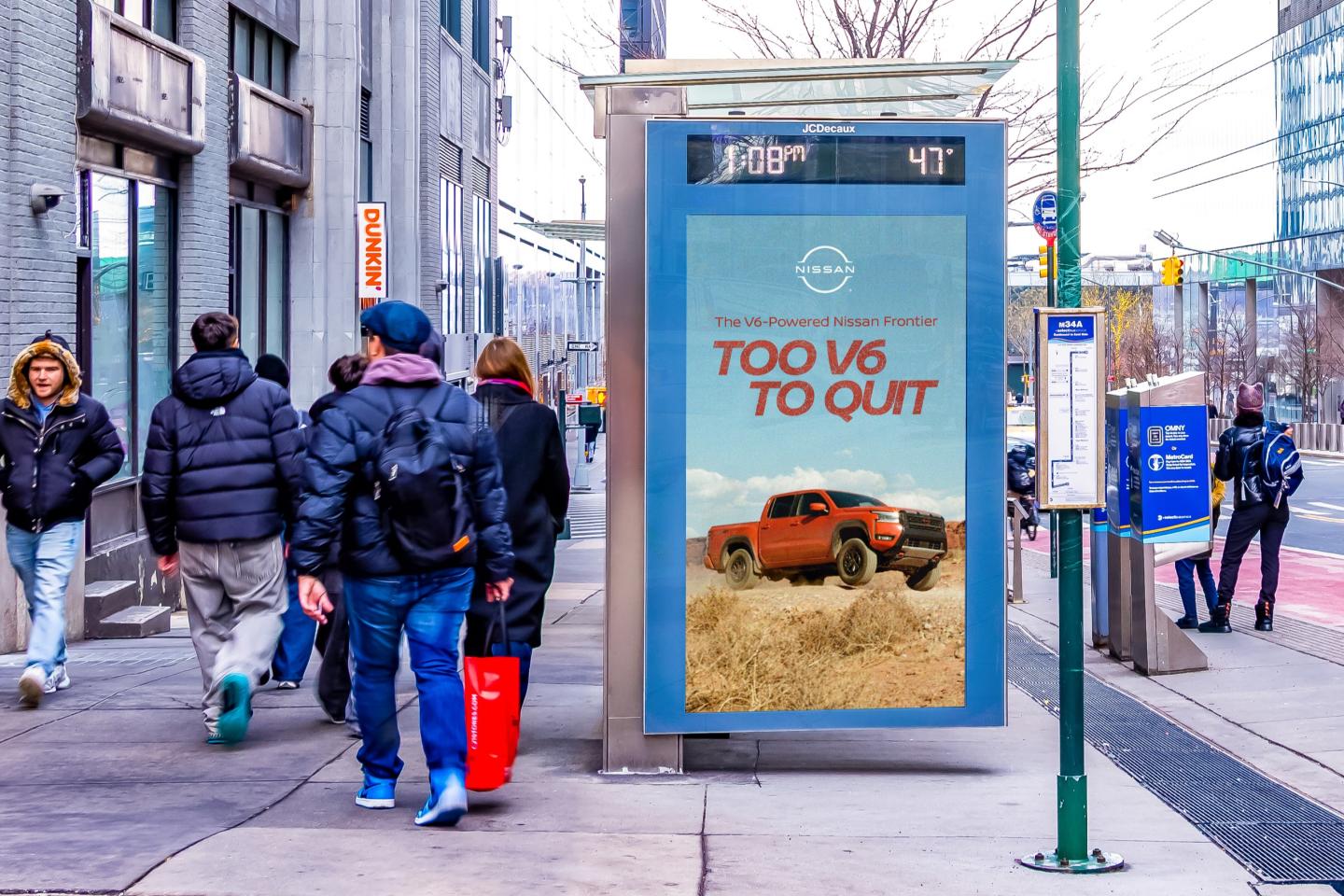 Nissan Frontier JCDecaux OOH Advertising Digital NYC Bus Shelter