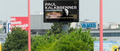 Bewerbung des Paul Kalkbrenner Konzerts am MEGAscreen