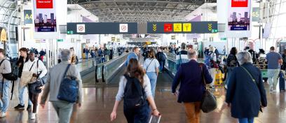 People seen walking across Brussels Airport